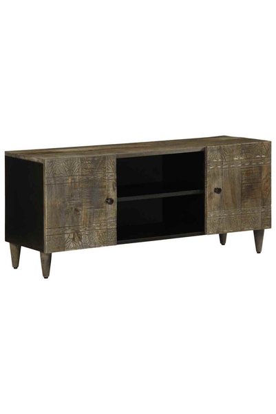 vidaxl Dulap TV Gri deschis 105x33,5x46 cm Lemn masiv Mango