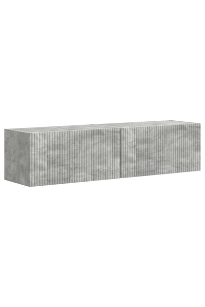 Generic Brand vidaXL Dulap TV de perete 2 buc. Gri beton Lemn prelucrat