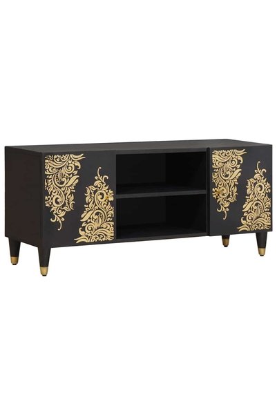 vidaxl Cabinet TV Negru 105 x 33 x 46 cm Lemn de mango solid