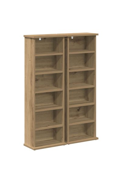 vidaxl Dulap pentru CD-uri 2 buc. Stejar Artizanal 60 x 17 x 92 cm