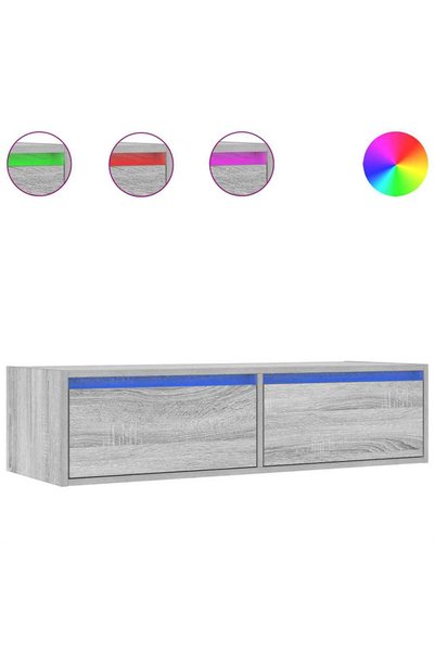 Generic Brand vidaXL Comodă TV cu lumini LED, gri sonoma, 100X35,5x25 cm