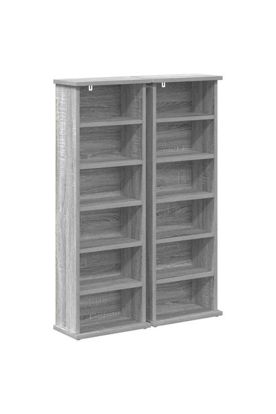 vidaxl Dulap pentru CD-uri 2 buc. Sonoma gri 60 x 17 x 92 cm