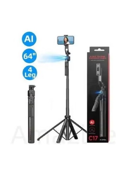 Generic Brand C17 Auto Face Tracking Gimbal – Quadrapod, Monopod & Selfie Sti...