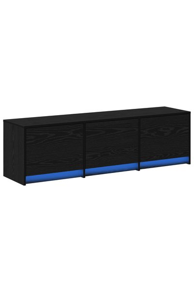 Generic Brand vidaXL Cabinet TV Stejar Negru Lemn prelucrat