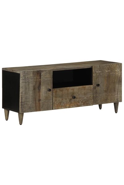vidaxl Dulap TV Gri deschis 105x33,5x46 cm Lemn masiv Mango