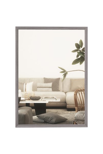 Generic Brand Oglindă de perete, 50 x 70 cm, ramă cu aspect de lemn, ușor de ...