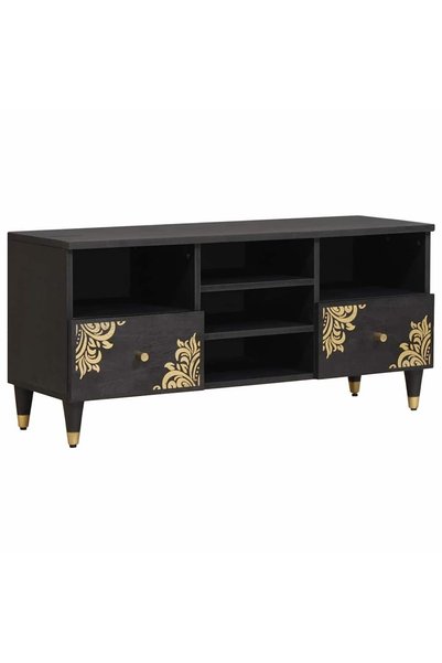 vidaxl Cabinet TV Negru 100 x 33 x 46 cm Lemn de mango solid