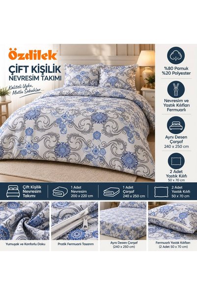 Özdilek | Çift Kişilik Özel Dikim Nevresim Takımı