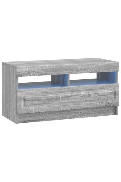 Generic Brand vidaXL Cabinet TV cu LED Sonoma gri Lemn prelucrat