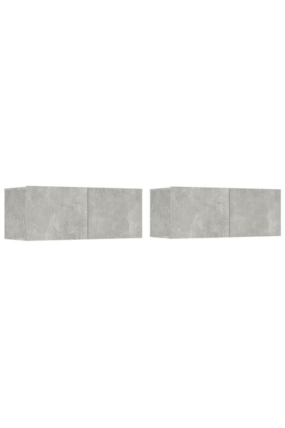Generic Brand vidaXL Comode TV, 2 buc., gri beton, 80x30x30 cm, lemn compozit