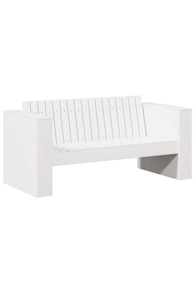 vidaxl Canapea de grădină Alb 134 x 60 x 62 cm Lemn de pin masiv