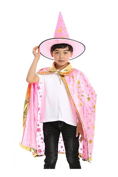 TAPIT Witch Costume Set Kids Witch Wizard Cloak Witch Cape Hat Festivals Cosp...