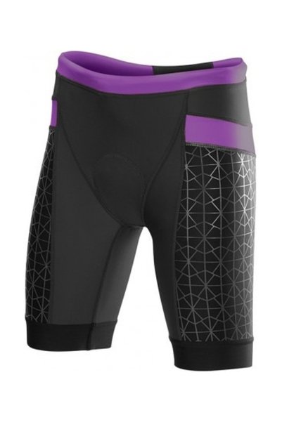 TYR FEMALE 8IN COMP TRI SHORT - Black Purple
