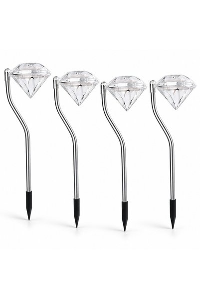 OEM Set 4 Lămpi Solare LED, pentru Grădină, Senzor de Lumină, IP65, Lumină Al...