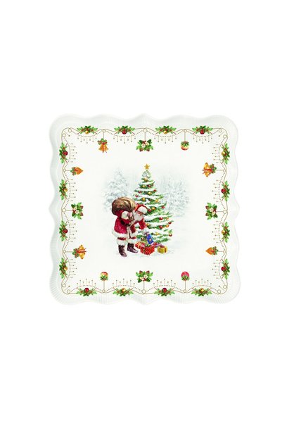 EasyLife Πορσελάνινη πιατέλα, 30 × 29.5 εκ.,  "Νοσταλγικά Χριστούγεννα " - Ea...