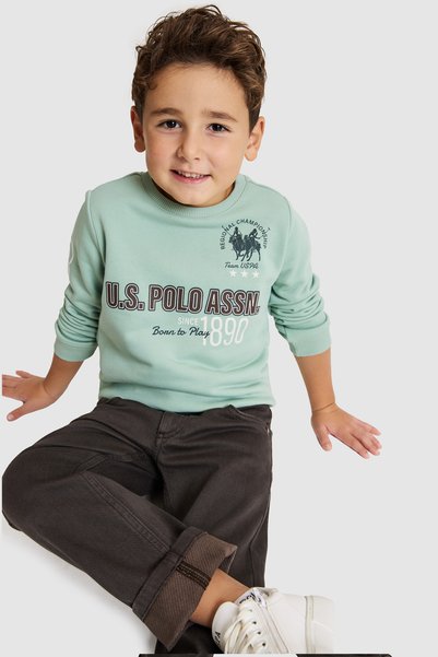 U.S. Polo Assn. سويت شيرت للأولاد بلون النعناع 50329953-VR090