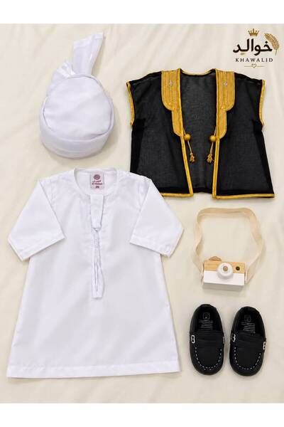 Generic Brand Luxury Baby Boy Newborn Clothes Set 4 Pieces Emirati Kandura Set