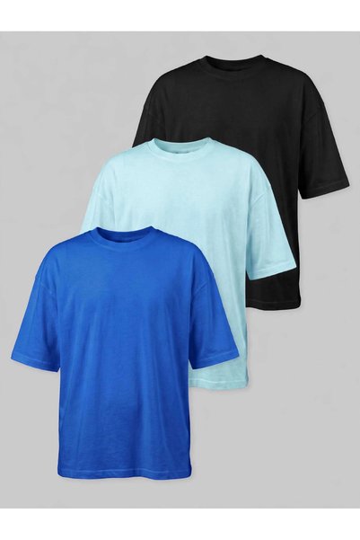 Respire Σετ 3 Unisex Oversized T-shirts, από βαμβάκι κορυφαίας ποιότητας, βασ...