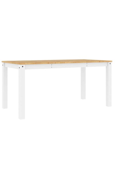 vidaxl Masă de sufragerie PANAMA, alb, 160x80x75 cm, lemn masiv pin
