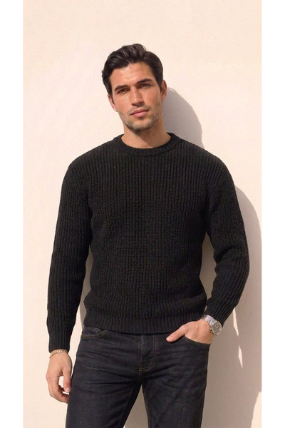 viyamen Men's Crew Neck Knitwear Sweater