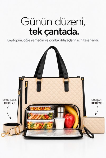 HEEDOF Modivra ®   3-in-1 Leather Tote Bag