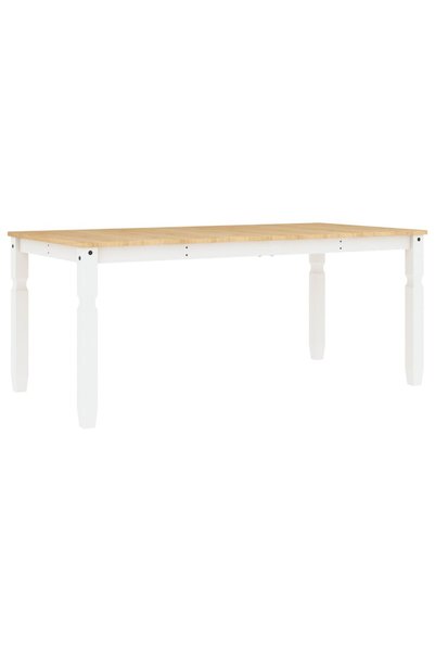 vidaxl Masă de sufragerie "Corona", alb 180x90x75 cm lemn masiv de pin
