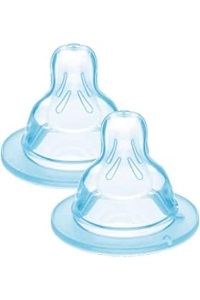 MAM Set de 2 tetine din silicon, Mărimea 2 (2+ luni), Debit mediu, Formă plat...