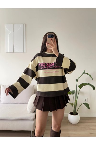 Zoom Butik New York Çizgili Sweat