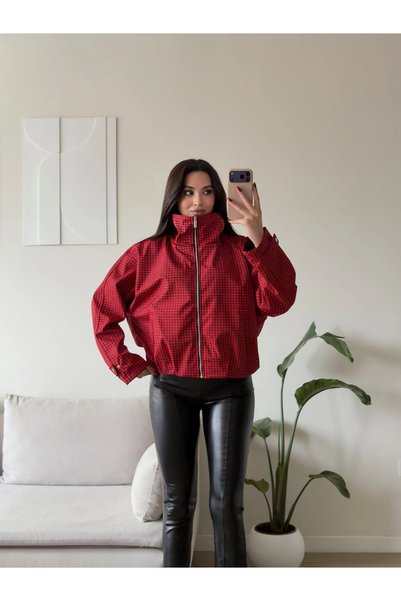 Zoom Butik Ekose Desen Balon Ceket