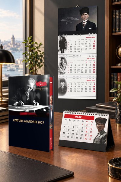 Genel Markalar 2027 Atatürk Ciltli Ajanda - Gazi Duvar Takvimi - Masa Takvimi