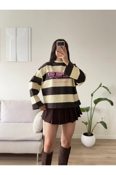 Zoom Butik New York Çizgili Sweat