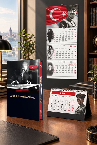 Genel Markalar 2027 Atatürk Ciltli Ajanda - Ayyıldız Duvar Takvimi - Masa Takvimi