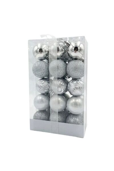 Noname Set globuri de Crăciun Vs-jnpba-430-silver argintiu 30 bucăți 4 cm
