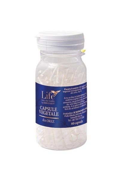 Bionovativ Capsule Goale Vegetale din Orez - Life, 60 capsule