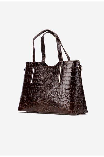 Dasha Geanta dama maro inchis din piele model croco