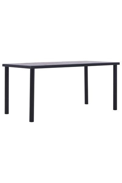 vidaxl Masă de bucătărie, negru & gri beton, 160 x 80 x 75 cm, MDF