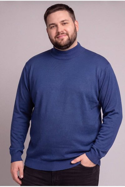 Kaptan Classic Wool-Blend Plus Size 3Xl-4Xl-5Xl-6Xl Half Turtleneck Men's Kni...