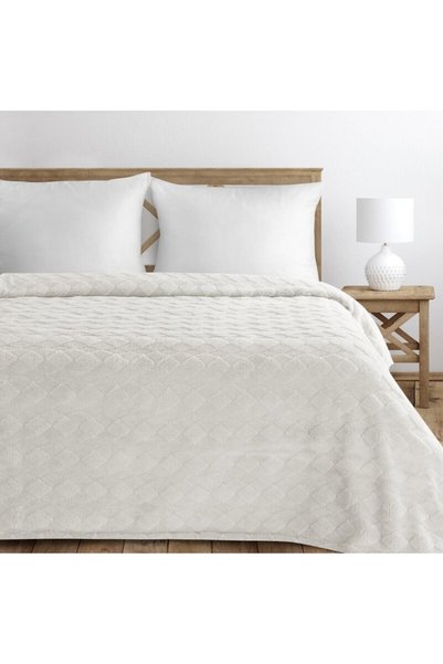 Design 91 Patura cuvertura de pat 150x200 Nancy crem cu efect 3D D91