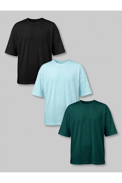 Respire Σετ 3 Unisex Oversized T-shirts, από βαμβάκι κορυφαίας ποιότητας, βασ...