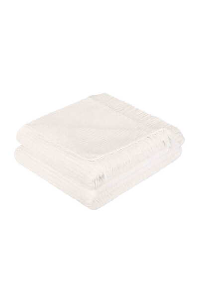 Karo Patura din bumbac-acril 200x220 Lady cuvertura de pat patura crema