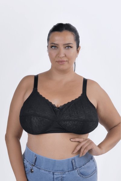 Eros Γυναικείο σουτιέν με φαρδιές τιράντες χωρίς μπανέλες, με δαντέλα σε σχήμ...