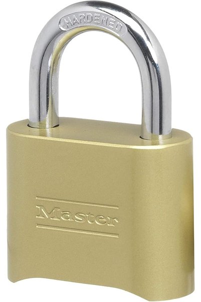 Master Lock Brass Combination Padlock for Indoor and Outdoor use with Resetta...