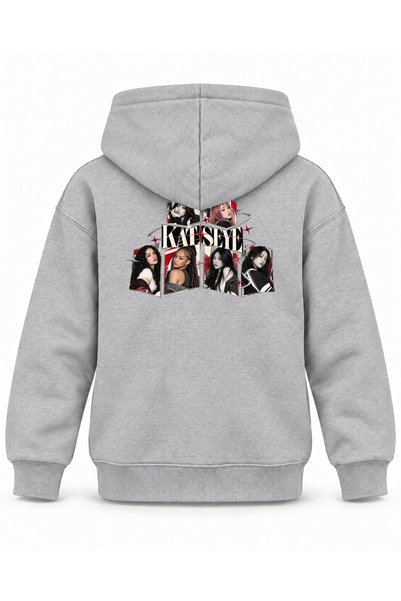 SVART WEAR Katseye Box Opening Archive Printed Children's Hooded Sweatshirt
