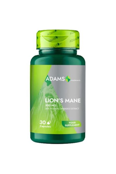Adams Supplements Coama Leului 500 mg - Extract cu 30% polizaharide, 30 capsule