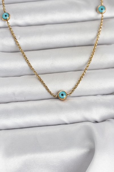 Angel Of Life 316L Steel Gold Color Evil Eye Model Women's Necklace
