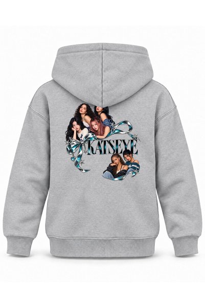 SVART WEAR Katseye Chrome Bow Editorial Printed Children's Hooded Sweatshirt