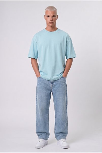 Respire Unisex Oversized T-shirt, από βαμβάκι κορυφαίας ποιότητας, βασικό μον...