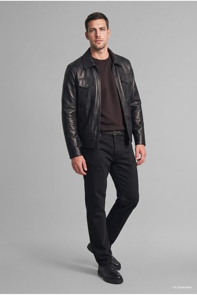 DeFacto Regular Fit Shirt Collar Zippered Faux Leather Coat I2522Ax26Wn