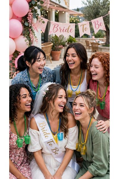 ACTION SET 15 Shot Glass Necklaces - Bachelorette Party Accessories Festival