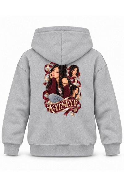 SVART WEAR Katseye Ribbon Knot Character Printed Children's Hooded Sweatshirt